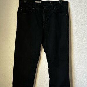 AG Black Brushed Denim Jeans, Size 33 x 34
